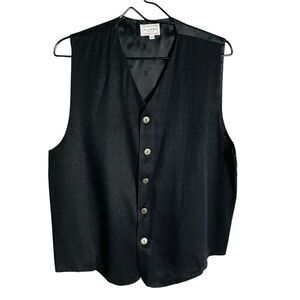Lazio Como Italy Vest Waistcoat Mens M Black Silver Buttons Formal Western Aztec